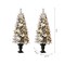 4ft/5ft Set of 2 Pre-Lit Pine Artificial Christmas Potted Porch Trees with Warm White Lights